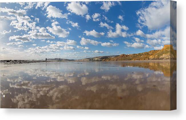 Tranquility Canvas Print featuring the photograph The Isle of Wight dinosaur hunters by s0ulsurfing - Jason Swain