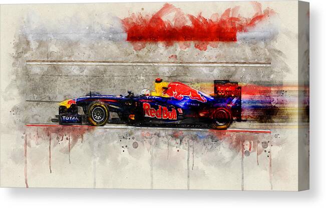 Formula 1 Canvas Print featuring the digital art Vettel 2011 by Geir Rosset