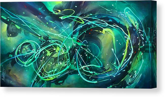 Abstract Canvas Print featuring the painting 'evening Sky' by Michael Lang