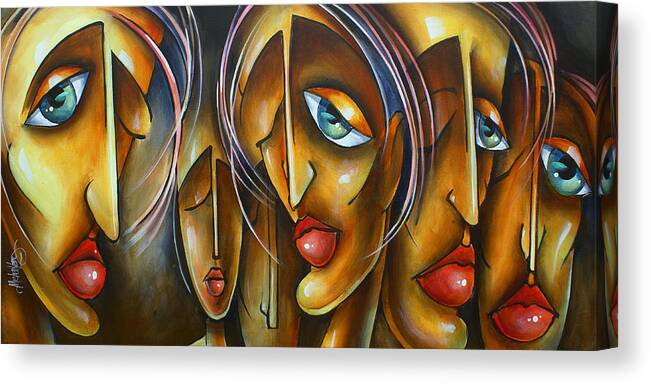 Portrait Canvas Print featuring the painting ' Lost' by Michael Lang
