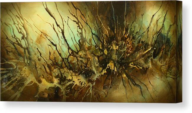 Earth Tones Canvas Print featuring the painting ' Natural Three' by Michael Lang