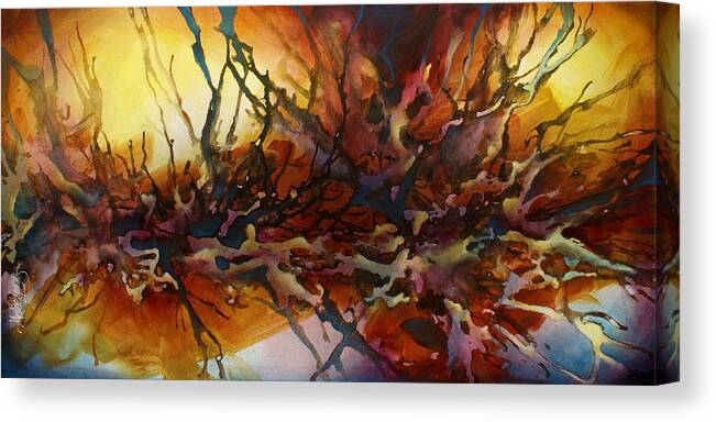 Abstract Canvas Print featuring the painting ' Random Behavior ' by Michael Lang