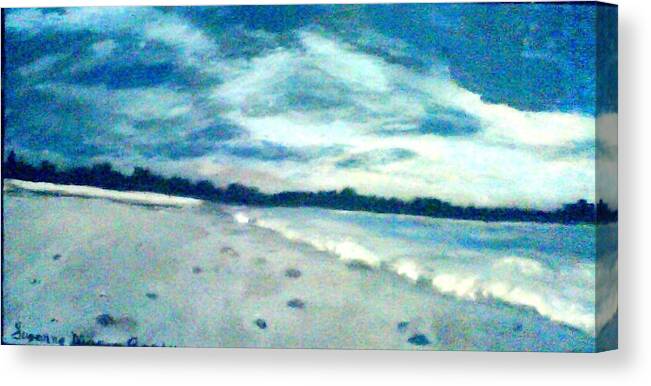 Florida Canvas Print featuring the painting Lido Beach Evening by Suzanne Berthier