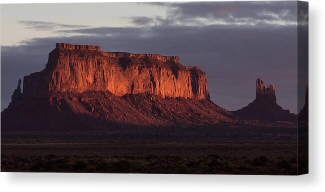 Arizona Canvas Print featuring the photograph Monument Valley Sunrise by Todd Aaron