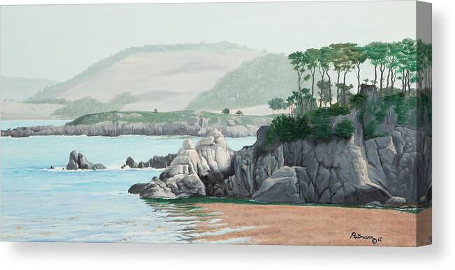 Pt. Lobos Canvas Print featuring the painting Morning At Point Lobos by Michael Putnam