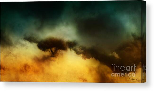 Winter Canvas Print featuring the mixed media A Walk in the Clouds by Shevon Johnson