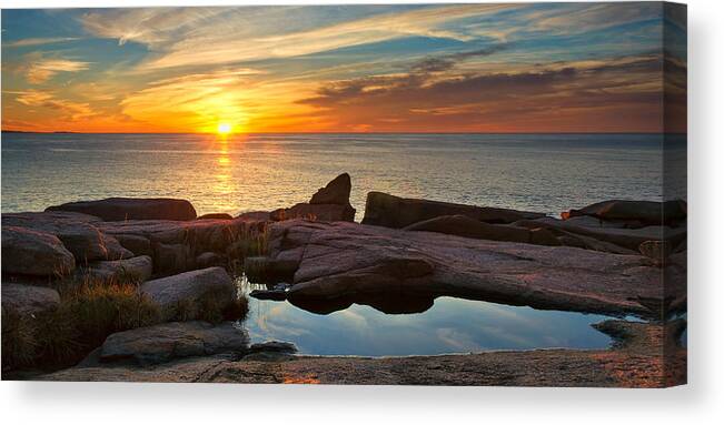 Acadia Canvas Print featuring the photograph Acadia Sunrise by Darylann Leonard Photography
