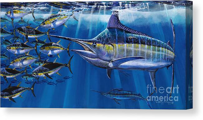 Marlin Canvas Print featuring the painting Agressor Off00140 by Carey Chen