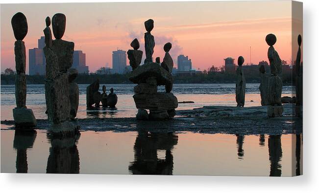 Pixels Canvas Print featuring the photograph Ceprano Rock Arts. Ottawa River by Rob Huntley