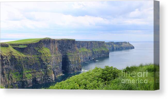 Cliffs Of Moher Canvas Print featuring the photograph Cliffs of Moher Panorama 3 by Jack Schultz