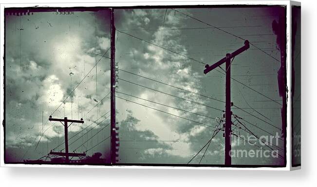 Powerline Canvas Print featuring the photograph Clouds and Power Lines by Patricia Strand