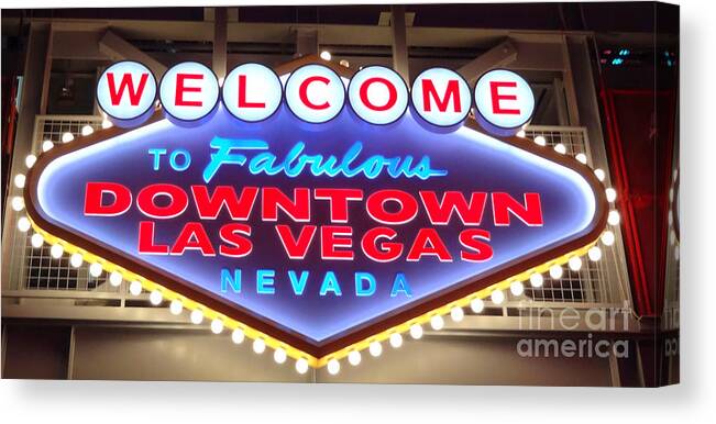 Las Vegas Canvas Print featuring the photograph Downtown Las Vegas baby by Donna Spadola