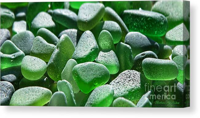 Sea Glass Canvas Print featuring the photograph Emeralds of the Sea by Barbara McMahon