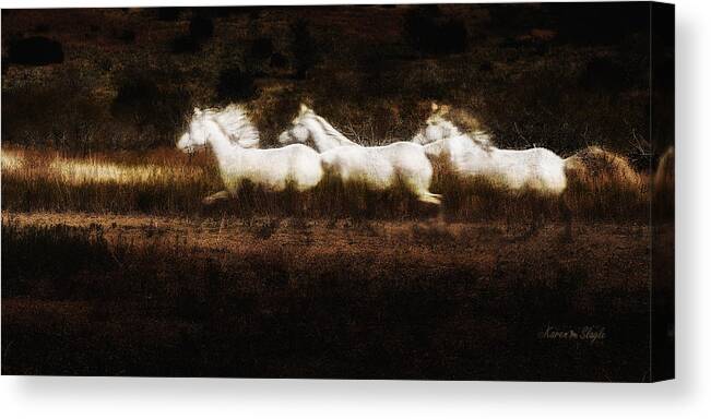 Horses Canvas Print featuring the photograph Ghost Horses by Karen Slagle