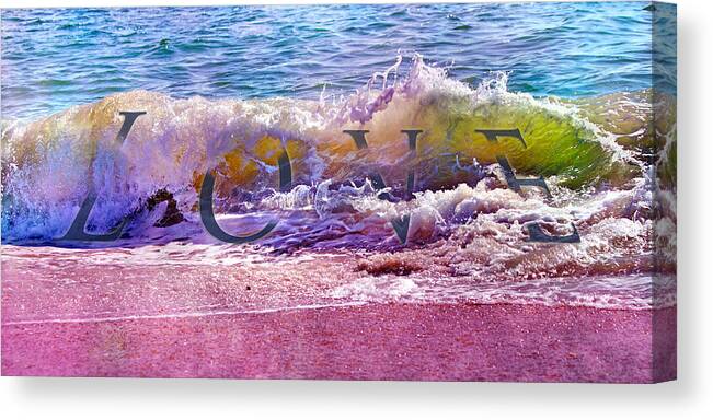 Beach Canvas Print featuring the mixed media Love the Wave by Betsy Knapp
