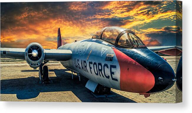 Martin Canvas Print featuring the photograph Martin B-57 by Steve Benefiel