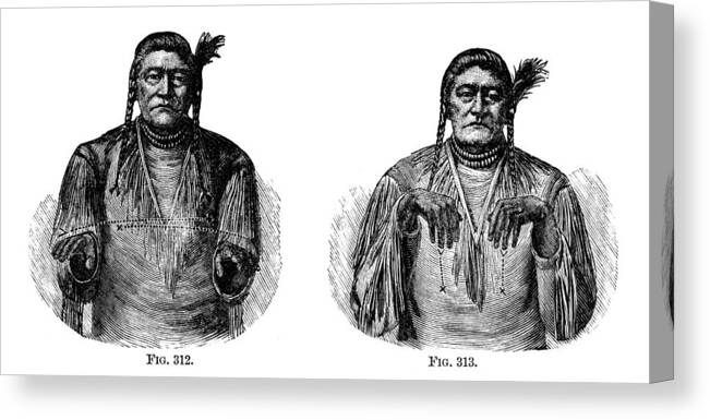 1880 Canvas Print featuring the photograph Native Americans: Sign Language by Granger