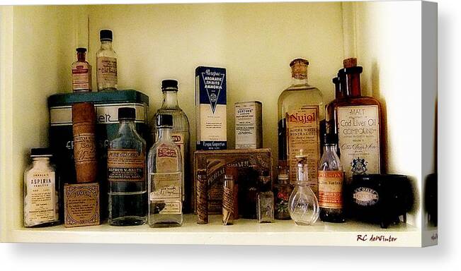 Still Life Canvas Print featuring the painting Old-Time Remedies by RC DeWinter