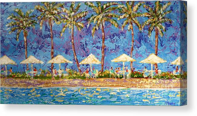 Palm Canvas Print featuring the painting Palm Beach Life by Audrey Peaty
