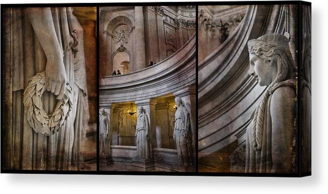 Evie Canvas Print featuring the photograph Paris Triptych at Napoleons Tomb by Evie Carrier