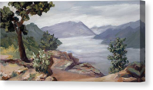 Plein Air Canvas Print featuring the painting Perch by Mary Giacomini