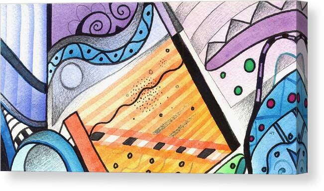 Abstract Canvas Print featuring the painting Points Lines and Circles by Helena Tiainen