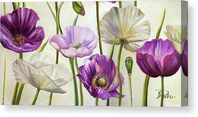 Poppies Canvas Print featuring the painting Poppies In Spring I by Patricia Pinto