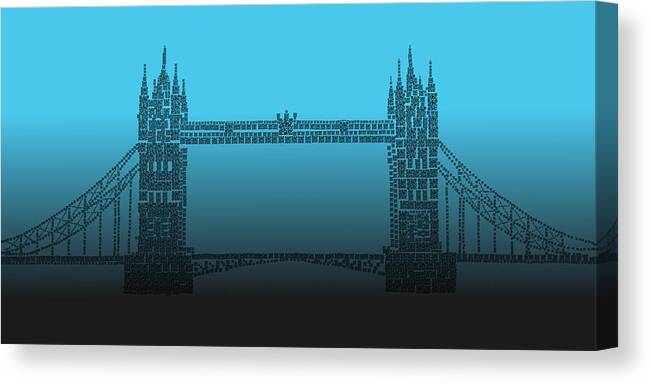 Tower Canvas Print featuring the photograph QR Pointillism - Tower Bridge 2 by Richard Reeve
