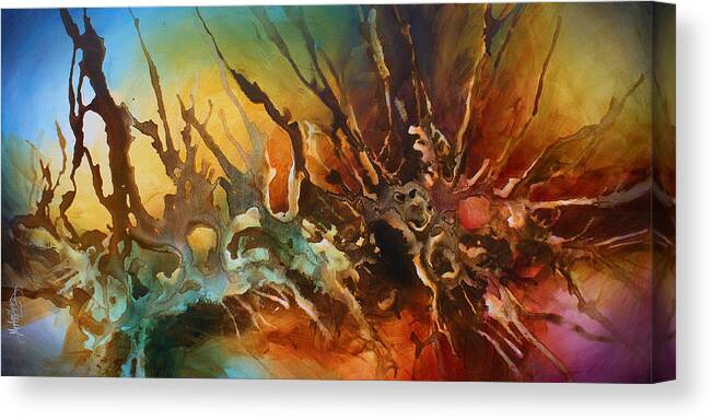 Abstract Canvas Print featuring the painting 'Random Search' by Michael Lang
