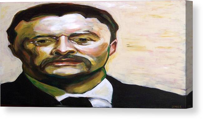 Teddy Canvas Print featuring the painting Roosevelt by Buffalo Bonker