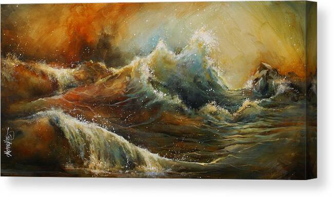 Seascape Canvas Print featuring the painting 'sandy' by Michael Lang