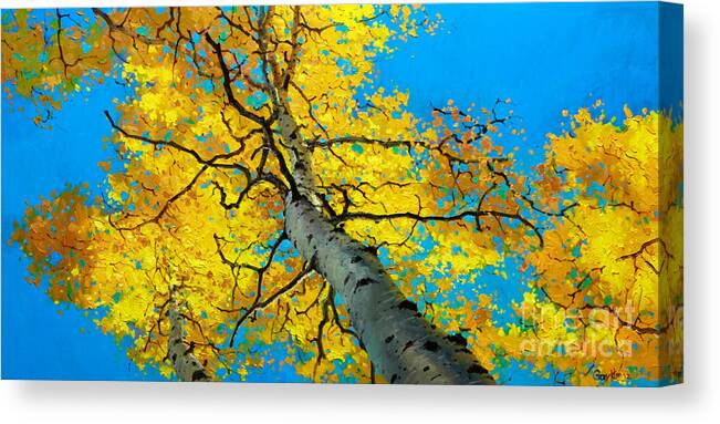 Aspen Canopy Canvas Print featuring the painting Sky High 3 by Gary Kim