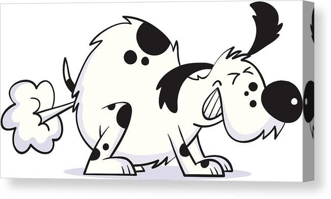Pets Canvas Print featuring the drawing Smelly dog by Smokeyjo