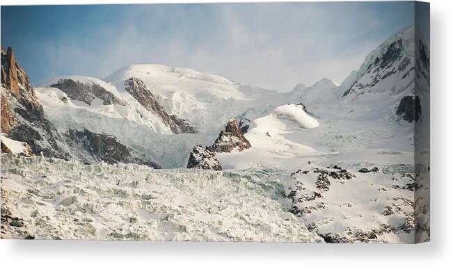 Chamonix Canvas Print featuring the photograph Snow Covered Mountains by Keith Levit / Design Pics