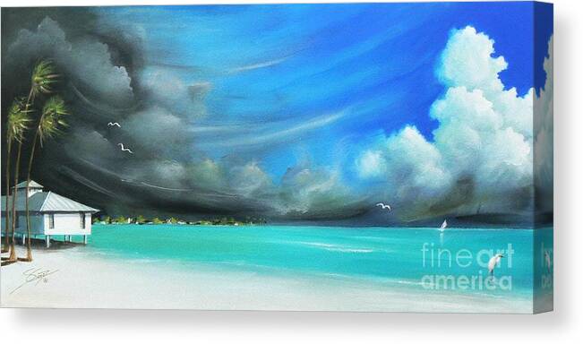 Acrylics Canvas Print featuring the painting Storm on the Move by Artificium -