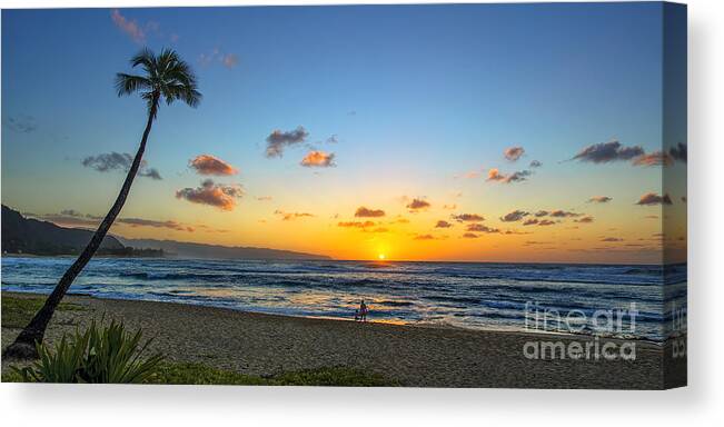 Sunset Beach Canvas Print featuring the photograph Sunset Beach Aloha Sunset by Aloha Art