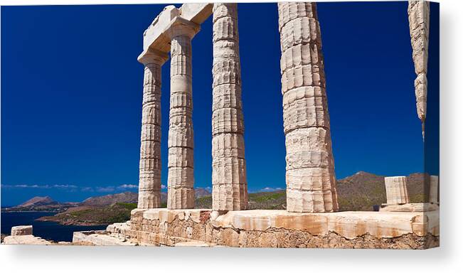 Temple Canvas Print featuring the photograph Temple of Poseidon at Sounion by Brad Brizek