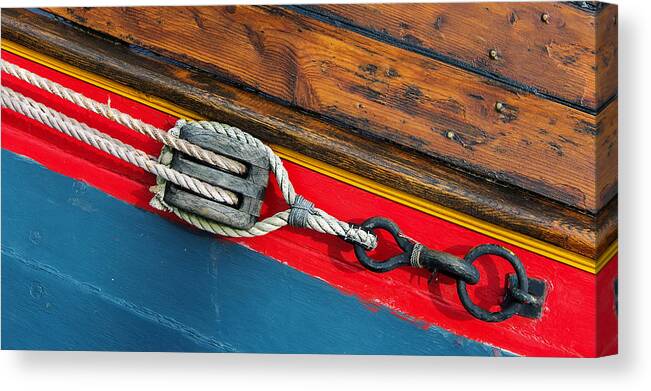 Tension Canvas Print featuring the photograph Tension On The Sailing Vessel by Gary Slawsky