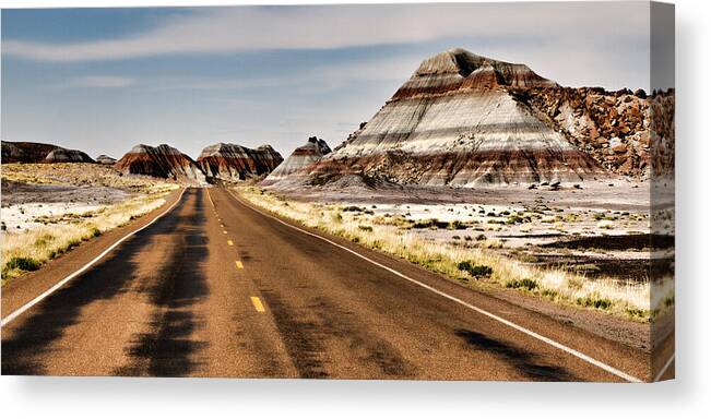 Az Canvas Print featuring the photograph Tepees Among The Road by Lana Trussell