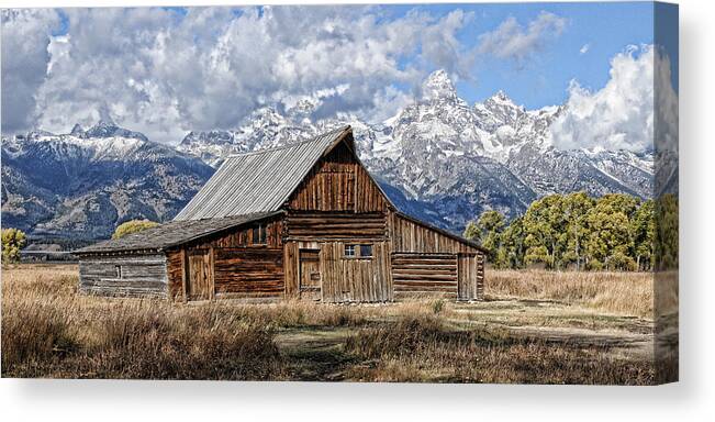  Canvas Print featuring the photograph Teton Barn 3 by David Armstrong