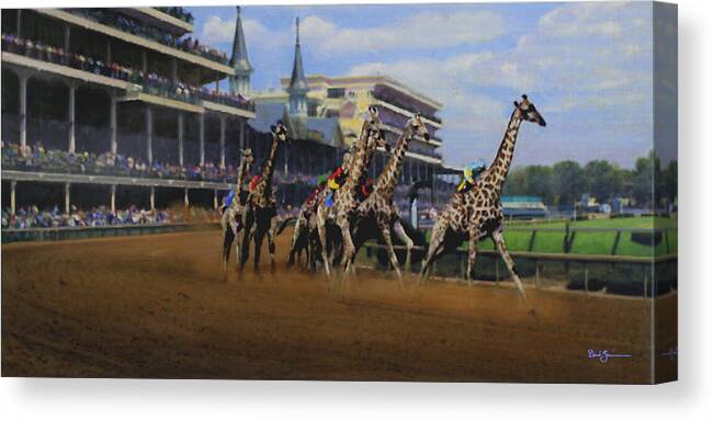 Magic Canvas Print featuring the painting The Thunder of Hooves by David Zimmerman