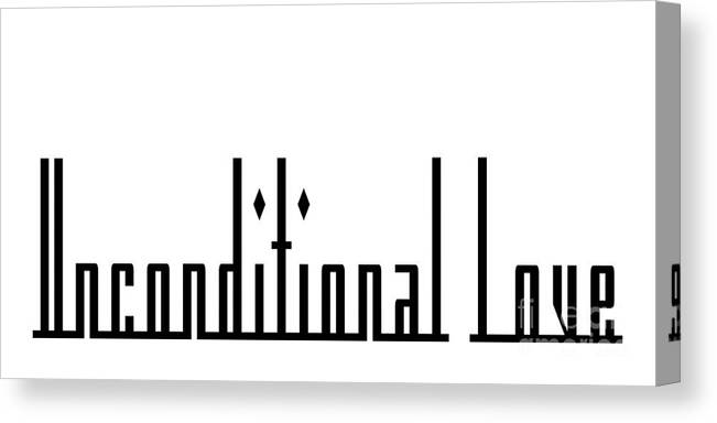 Andee Design Sign Canvas Print featuring the digital art Unconditional Love 1 by Andee Design