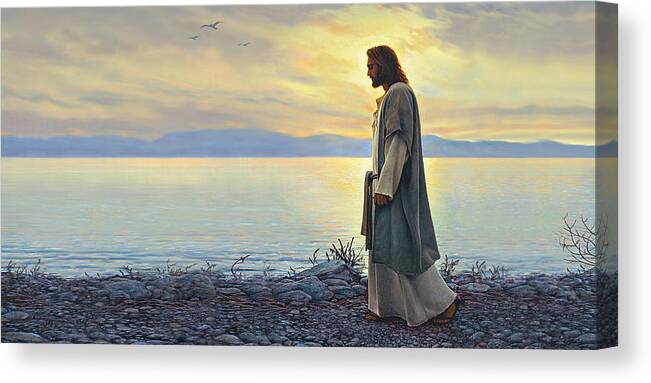 Jesus Canvas Print featuring the painting Walk With Me by Greg Olsen
