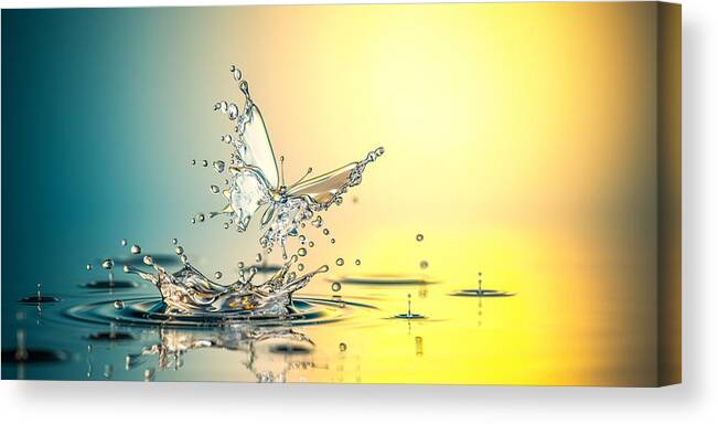 Environmental Conservation Canvas Print featuring the photograph Water Butterfly. The birth of the life by BlackJack3D