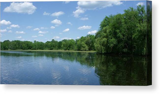 Water Canvas Print featuring the photograph Harris Pond #1 by Anna Villarreal Garbis