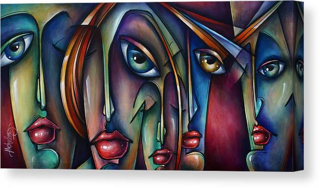 Portrait Canvas Print featuring the painting Urban Expressions by Michael Lang