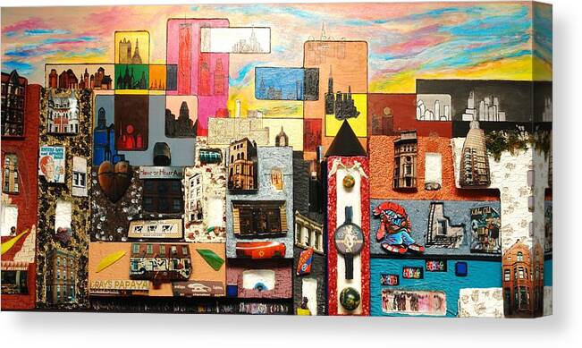 Canvas Print featuring the painting 57th Street Kaleidoscope by Robert Handler