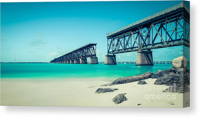Atlantic Canvas Print featuring the photograph Bahia Hondas Railroad Bridge by Hannes Cmarits