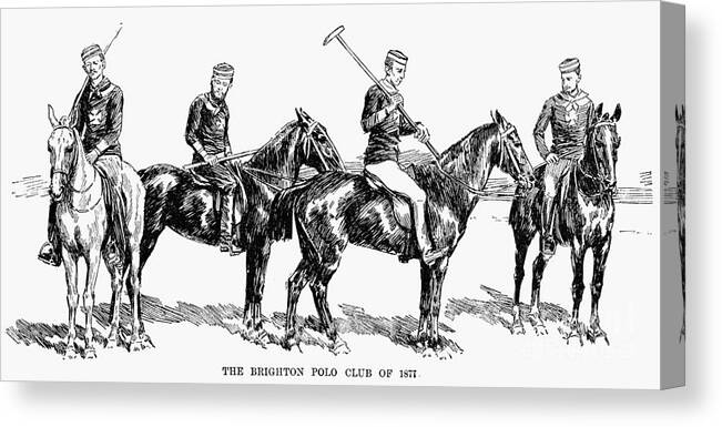 1877 Canvas Print featuring the photograph Brighton Polo Club, 1877 by Granger
