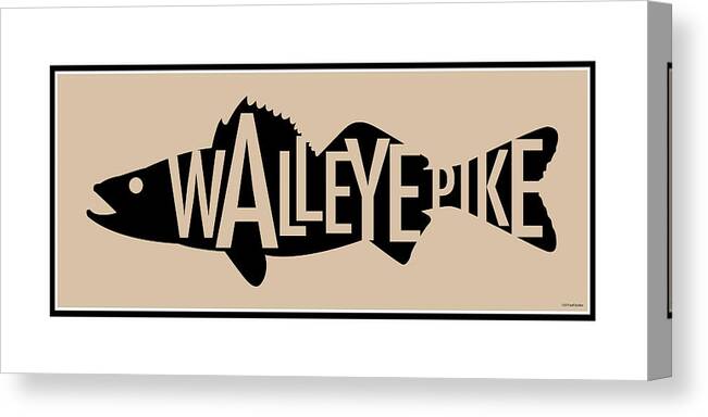 Walleye Canvas Print featuring the digital art Walleye Pike by Geoff Strehlow